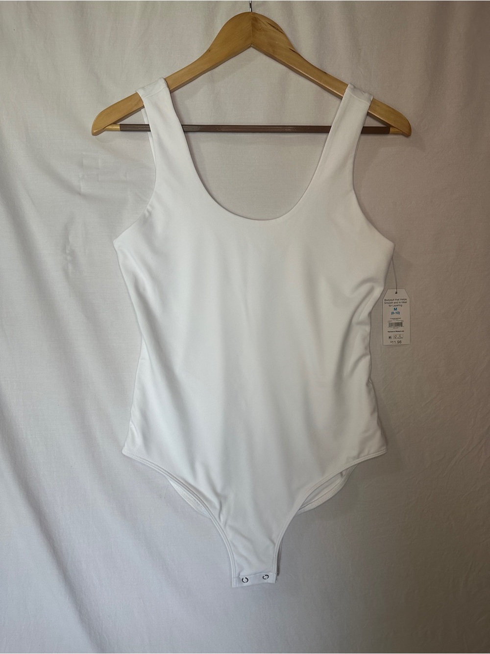Time and Tru White Scoop-Neck Stretch Bodysuit
